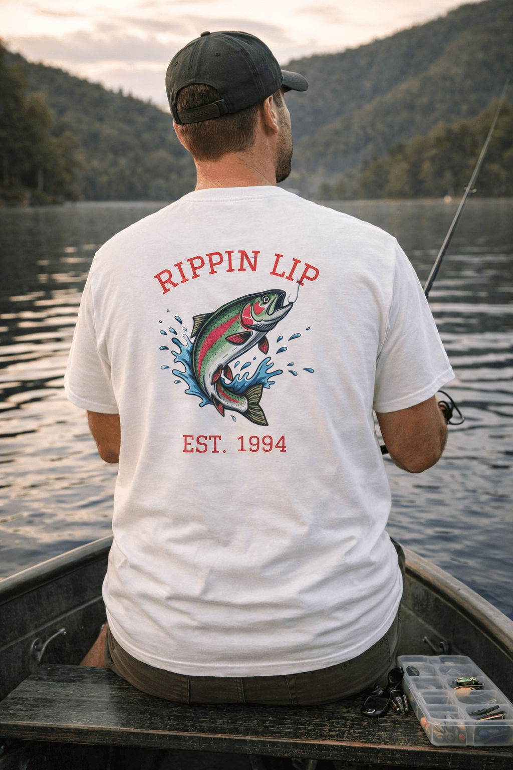 Rippin Lip - Trout Design T-Shirt | Fishing Fish Graphic Tee